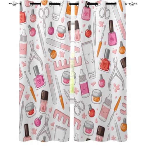 Woman Cosmetics Nail Polish Modern Curtains for Living Room Bedroom Kitchen Curtains Drapes Window Treatments