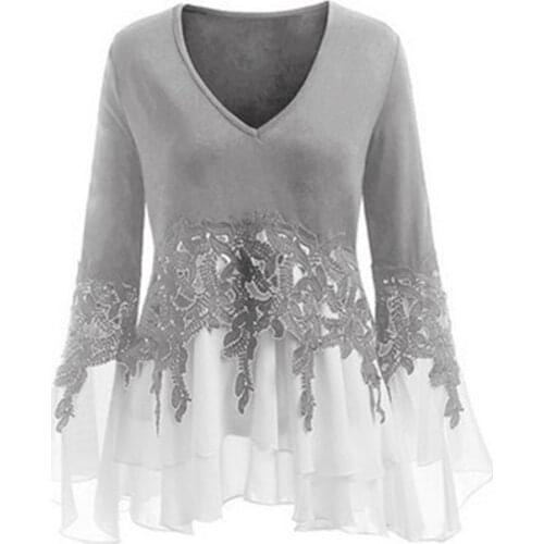 Tunic Women Dark Teal Crochet Overlay V-Neck Long Tunic