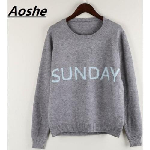 Aoshe Fashion Week Women Sweater Chic Knitting Jumper Monday Tuesday Wednesday Thursday Friday Saturday Sunday Runway Pullovers