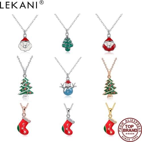 Christmas Element Necklace For Women Christmas Antlers Snowman Cubic Zirconia Pendant Necklace Festival Fine Jewelry Accessory