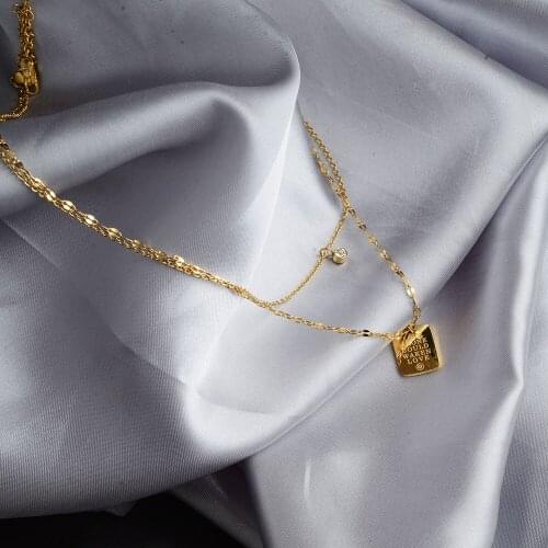 2021 Multilayer Vintage Stainless Steel Chain Pendant Necklace For Women Trend Female Jewelry Collar Drop Shipping