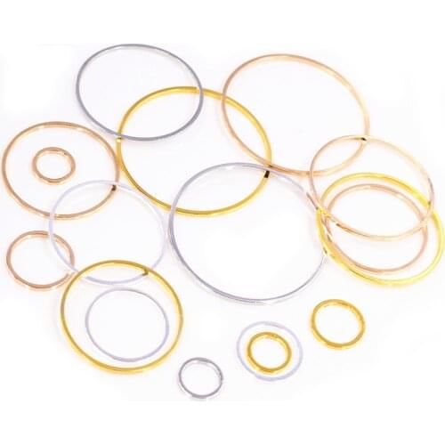20-50pcs/lot 8-30mm Brass Closed Ring Earring Wires Hoops Pendant Connectors Rings For DIY Jewelry Making Supplies Accessories