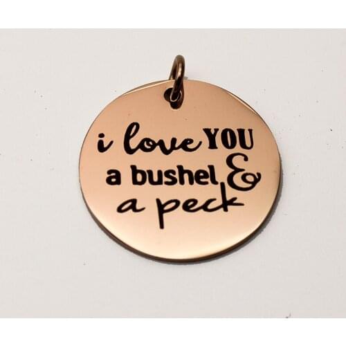 20pcs I Love You A Bushel & A Peck Charms Stainless Steel Pendant Charm DIY Handmade Accessories