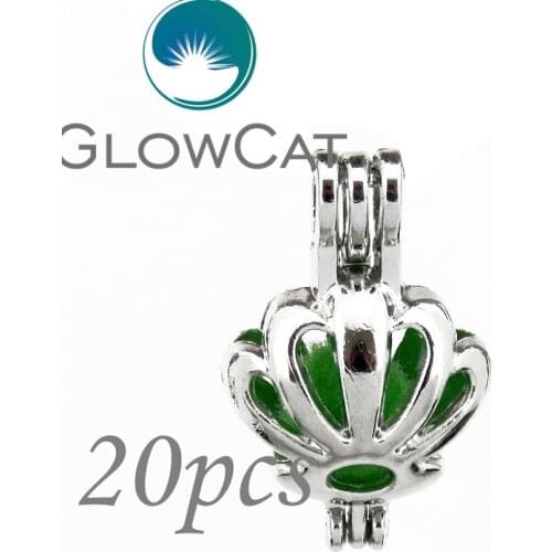 20x KK598 Flower Daisy Beads Cage Essential Oil Diffuser Pearl Cage Jewelry Making Locket Pendant For Oyster Pearl