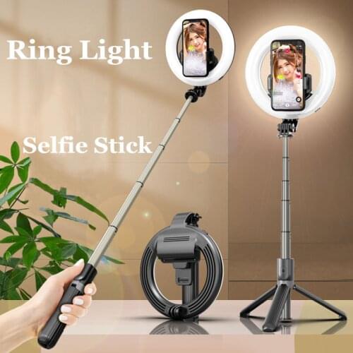 5inch LED Ring Photography Light Wireless Bluetooth Selfie Stick Foldable Handheld Remote Shutter Tripod For Android IOS