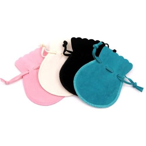 50pcs/lot Ground Velvet Bag 8x9.5 10x13 11.5x14cm Small Drawstring Gift Bag Christmas Candy Bracelet Jewelry Packaging Bags