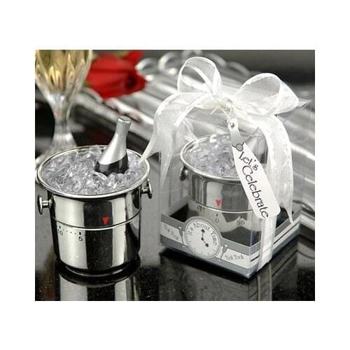 50pcs/lot Champagne Ice Bucket Timers Christmas Promotional Gifts Wedding Favors Supplies Gift Box Packaging