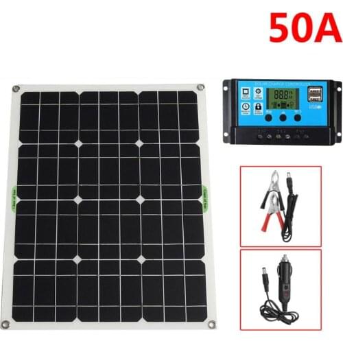 50W Portable Solar Outdoor Power Generation Board Waterproof Solar Panel Q81F