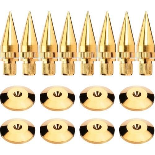 8sets/pack Speaker Spikes M6*36 Subwoofer Speaker Stand Feet Pure Copper Golden Base Pads For HiFi Speakers Speaker Frame