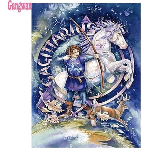 New arrival Diy diamond painting Sagittarius picture rhinestones embroidery mosaic stickerS 5d cross stitch 12 constellations