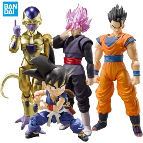 Bandai SHF Dragon Ball Z Event Exclusive Color Golden Freeza Frieza Son Gohan Goku Black Son Gokou Action Figure Model Toys Gift