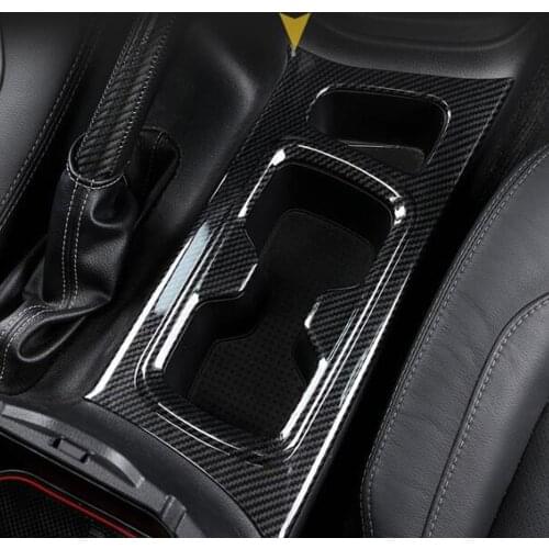 For Nissan Navara NP300 2017 2018 2019 Carbon Fiber ABS Car Front Water Cup Holder Protector Cover Trim Car Styling Accessories