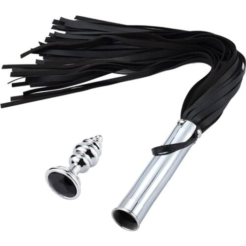 Fetish Sex Toys Leather Whip with Anal Plug Adults Game Bdsm Tools Slave Restraints Bondage Spanking for Woman Couple Sex Shops
