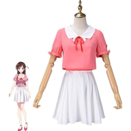 Anime Rent A GirlFriend Kanojo Okarishimasu Mizuhara Chizuru Cosplay Costume Women Top+Skirt Halloween Carnival Uniforms