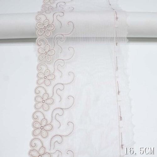 2Yards Flowers Embroidered Lace Trim Tulle Mesh Fabric Edge Ribbon For Lingerie Underwear Bra Dress Decoration 16.5cm Width