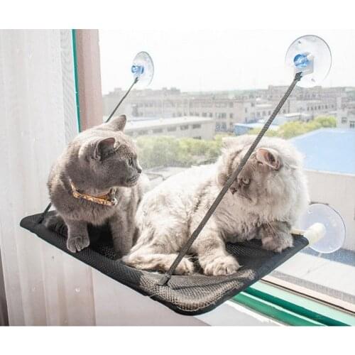 Cute Cat Hanging Beds Comfortable Sunny Seat Window Mount Pet Window Hammock Soft Pet Supplies Detachable Bearing 20kg