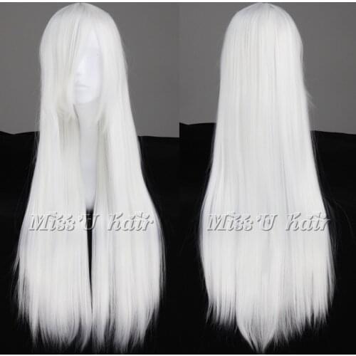New fashion Lolita Sliver White Long Straight Anime Halloween Cosplay party role play Wig for adult full hair+Wig Cap