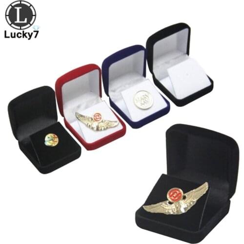 Wholesale Medals Commemorative Coins Pins Merit Badge Display Jewellery Gift Storage Boxes Black Velvet Carrying Case Organizer