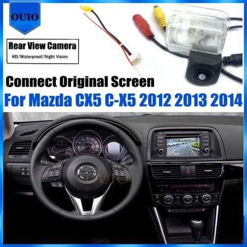 Original Screen Video Input Rear View Camera For Mazda CX5 C-X5 2012 2013 2014 Night vision Reverse Back Up Parking Camera