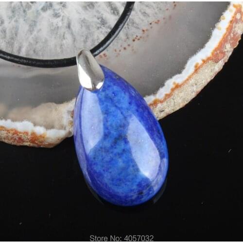 Gift 38x20MM Delicate Lapis Lazuli Water Drop Bead Pendant 1PCS