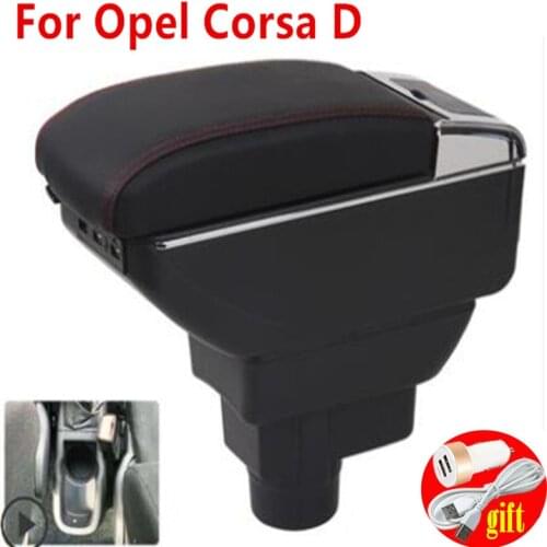 For Opel Corsa Armrest Box Opel Corsa D Universal Car Central Armrest Storage Box cup holder ashtray modification accessories