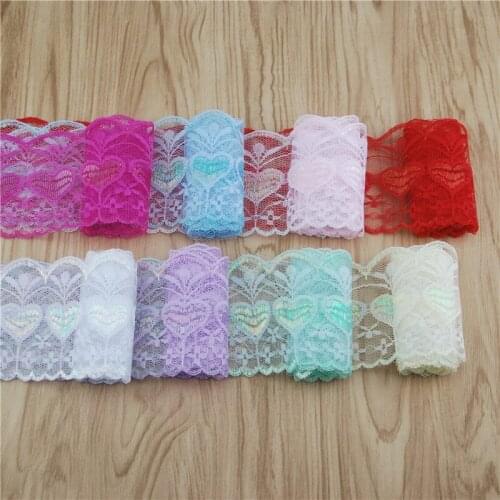 Polyester Lace 8cm Trim Accessories Fabric Sewing Cloth Wedding Dress Decoration Ribbon Craft Supplies Heart Tape 500yard Lqcx
