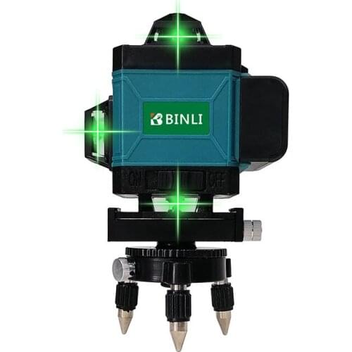 4D Green Beam Self Leveling Laser 4x360 Cross Line Two Vertical and Horizontal Magnetic Pivoting Base