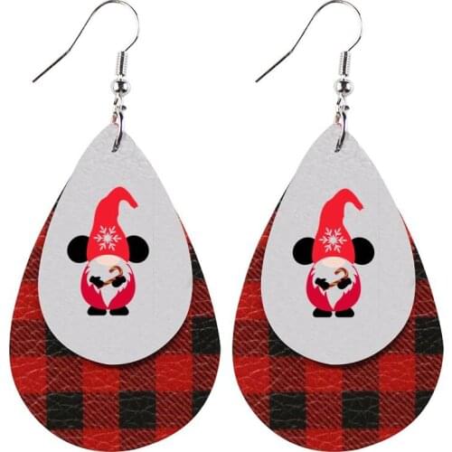 New Faux Leather Point Earrings For Mickey Gnome Layers Glitter 2021 Trend