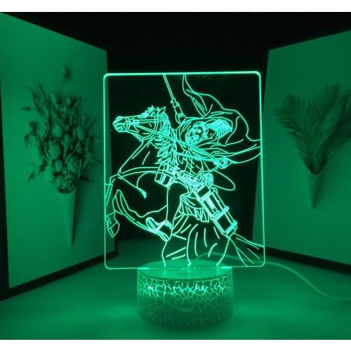 Attack on Titan Anime 3D Lamp Erwin Smith Night Light for Bedroom Decoration Kids Gift Manga LED Table Light Erwin Smith