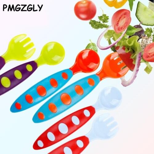 Solid Feeding Utensils Children Tableware Spoon Fork Set Safety Utensil Tableware Infant Solid Feeding Flatware Baby Feeder Bowl