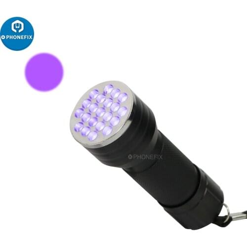 UV Light Torch Lamp UV Solder Oil 21/51pcs LED UV Curing LED Flashlight Ultraviolet Lamp for PCB Screen Repair UV Curing Light