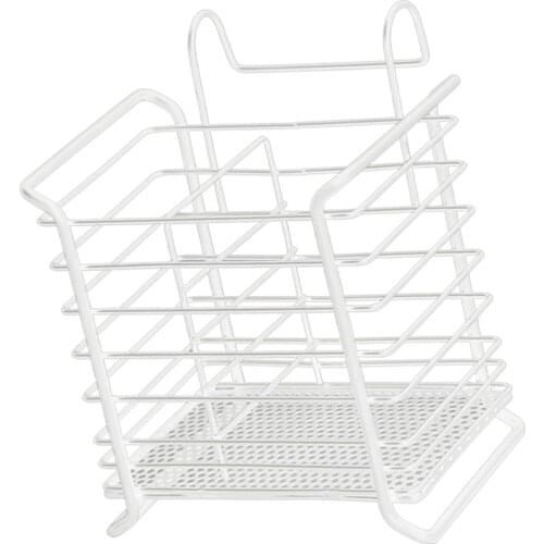 Iron Chopsticks Holder Hanging Cutlery Drying Basket Draining Chopsticks Rack Tableware Organizer (White)