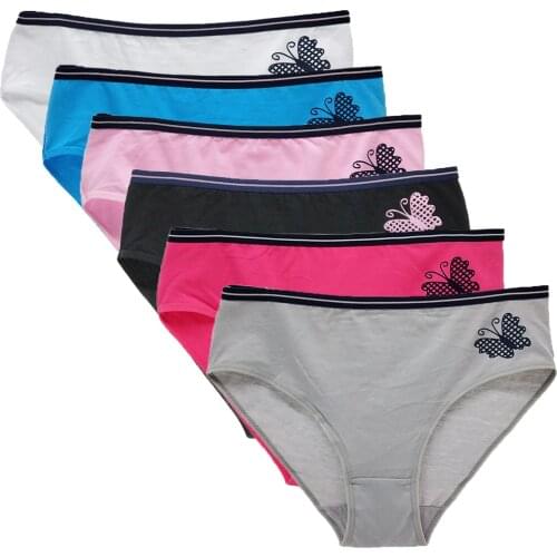 Plus Size 4XL Butterfly print knickers Womens Panties Cotton Underwear Large size Lady Briefs mommy pants Mothers Sexy Lingerie