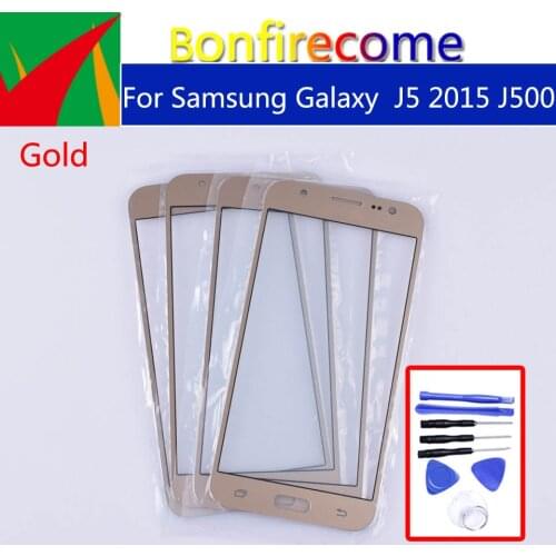 J500 For Samsung Galaxy J5 2015 J500 J500H J500FN J500F J500M SM-J500F LCD Front Outer Glass Touch Screen Lens Replacement 5.0"