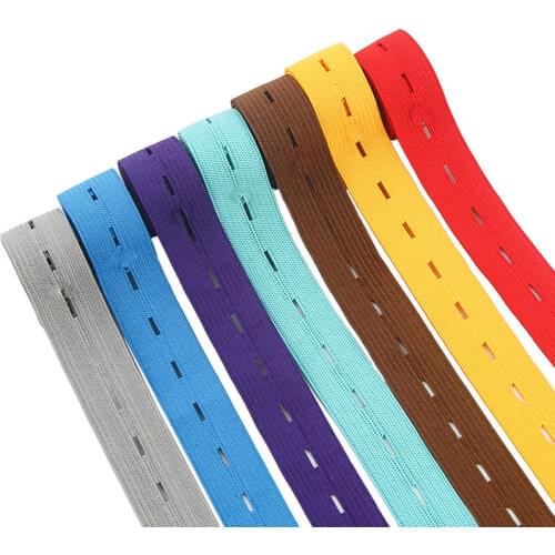 1M Elastic Bands 18mm Multicolour Adjustable Flat with Hole Waist Band DIY Craft Supply for Baby Pregnant Clothes Accessories