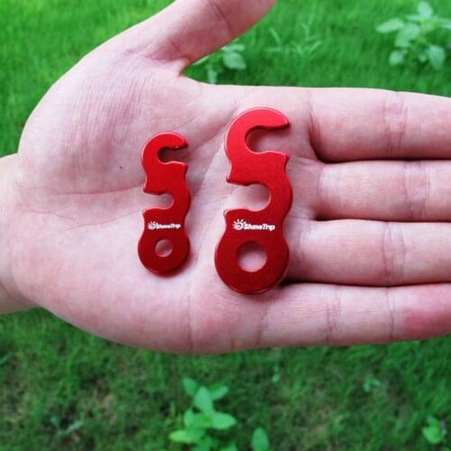 10PC/Pack 2 Size Anti-Slip 3 Holes Wind Rope Buckle Aluminum Alloy Outdoor Camping Hiking Tent Hook Rope Fastener Tent Equipment