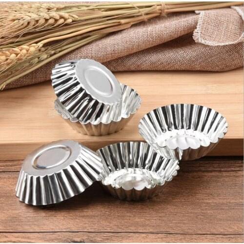1000pcs Flower Shape Egg Tart Mold Aluminum Metal 7 cm Cupcake Cake Cookie Mold Tin Baking Egg Tart Tools SN3481
