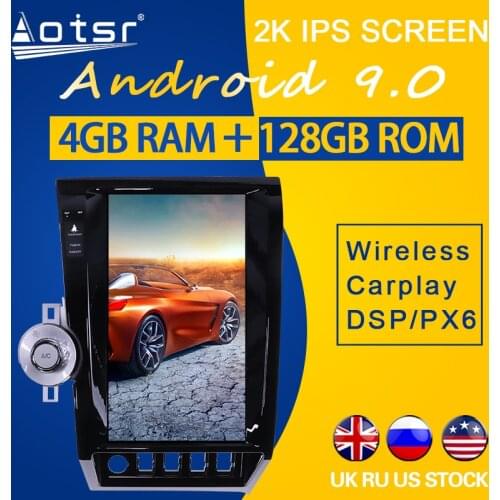 128GB ROM For Toyota Tundra Sequoia 2007-2013 JBL Android 9.0 Tesla style Vertical screen PX6 Car GPS Navigation Player CARPLAY