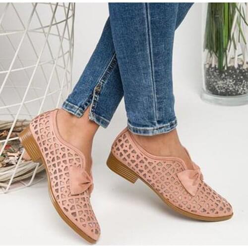 2020 Fashion Bowtie Pointed Toe Women Flats Spring Shoes for Woman Platform Slip on Loafers Leather Drop Shipping Zapatos Mujer