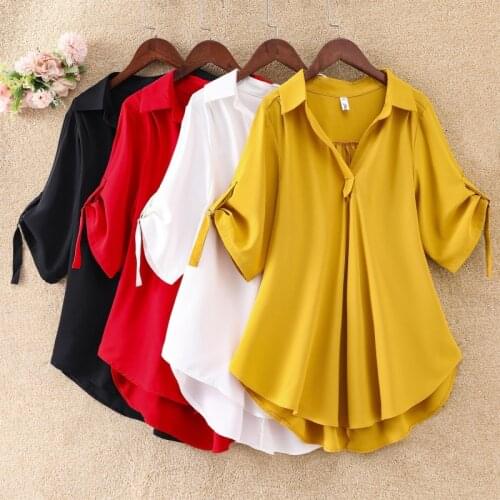 2021 Summer Blouse For Women Fashion Short Sleeve Turn-Down Collar Casual Loose Lady White Shirts Tops Korean Style S-4XL