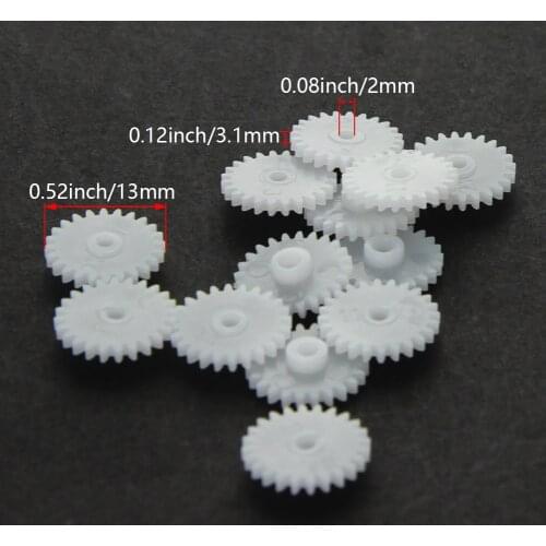 Othmro Hot 22/24/26 Teeth 2mm Plastic Pinion Gear Model 222A/24102B/242A/26102B/262A Light for DIY RC Car Robot Motor 20~50pcs