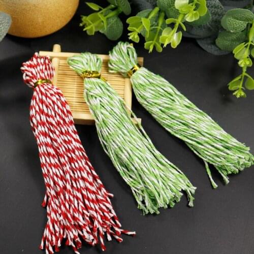 50ppcs Red Green Cotton String Twisted Cord Rope Crafts String DIY Sewing Wedding DecorationGift Tag Label Packaging String