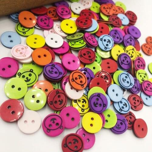 50 pcs Mini Lovely Bear Plastic Buttons Kids Clothes Accessories Sewing Crafts PT08