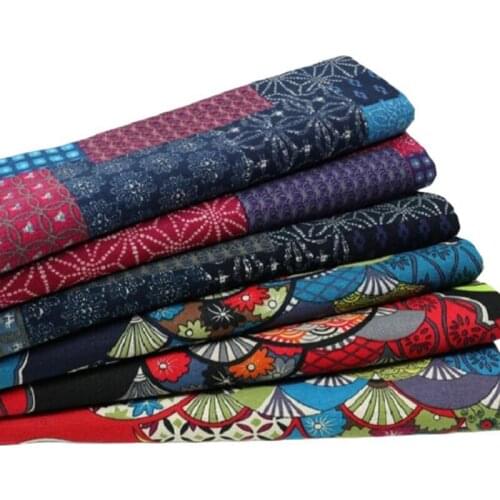 6PCS/lot Vintage Linen Patchwork Fabric Material DIY Handmade Crafts Quilting Clothing Home Textiles Decoration Supplies
