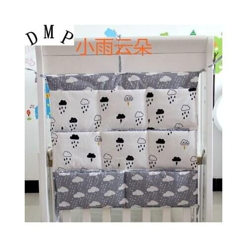 Promotion! Cartoon 62*52cm Baby Bed Hanging Storage Bag Newborn Crib Organizer Bags,Baby Bedding Set