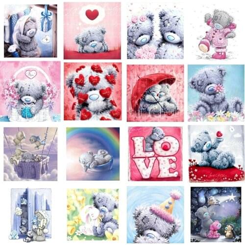 DIY 5D Diamond Painting Teddy Bear Room Wall Hanging Decoration Masonry Stick Cross Stitch Embroidery Home Decor