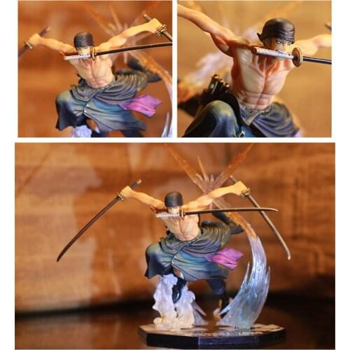 Anime One Piece Ronoa Zoro Ghost 3D2Y Three-knife Ghost Cut Ver. Sauron PVC Action 21CM Collectible Figure Model Toy Doll