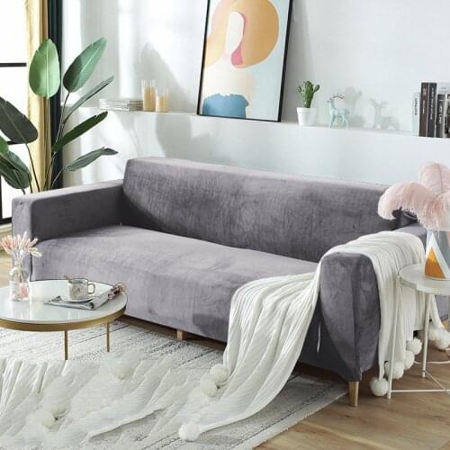 Velvet Plush Thicken Sofa Cover Multi Color Elastic Sectional Couch Cover for Living Room Chaise Longue L Shaped Corner Covers