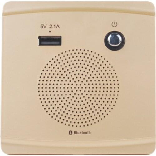 Bluetooth Speaker Smart Socket Mount Speaker HiFi Music Player Handfree 110-230V&5V 2.1A USB Charging Port