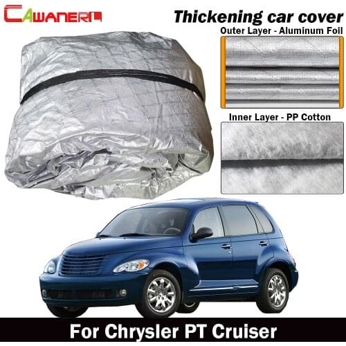 Cawanerl Waterproof Car Cover Thick Cotton Sun Shield Rain Snow Hail Protection Cover Dust Proof For Chrysler PT Cruiser